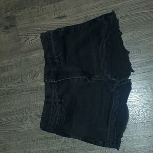 Abercrombie & Fitch Raw Hem Shorts- Black- 4